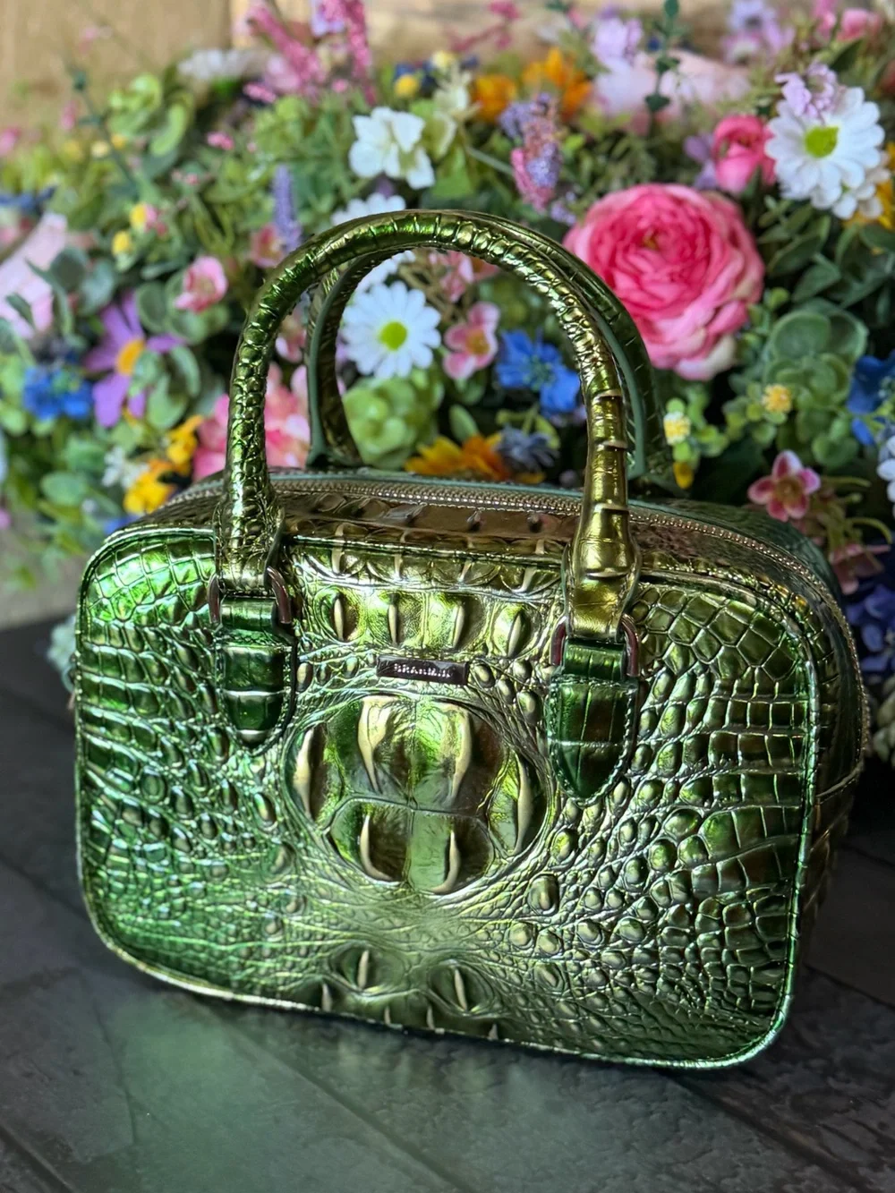 Firm ~~ 2x eyes Brahmin Mara Cacti Green Metallic Beauty NWT